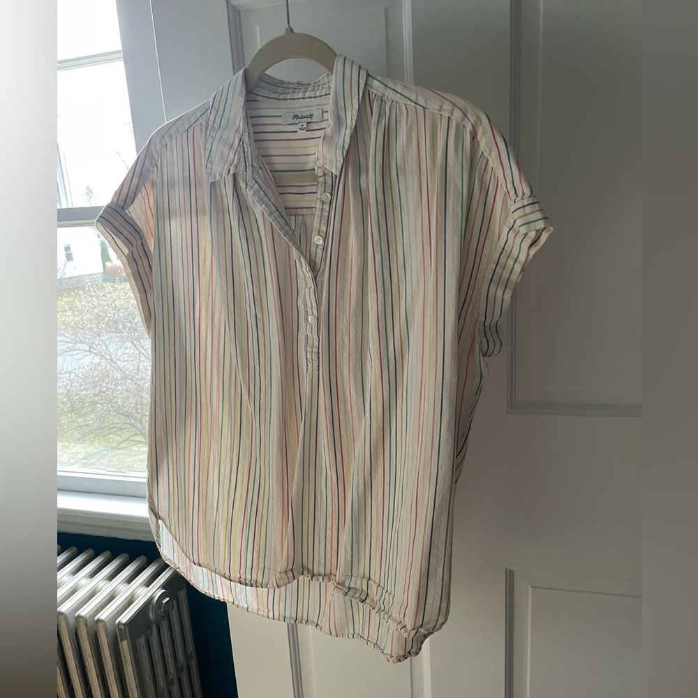 Madewell size M rainbow striped button down